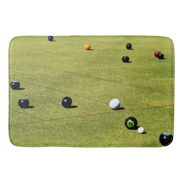 Lawn Bowls Game, Big Memory Foam Bath Mat Badematte (Vorderseite)