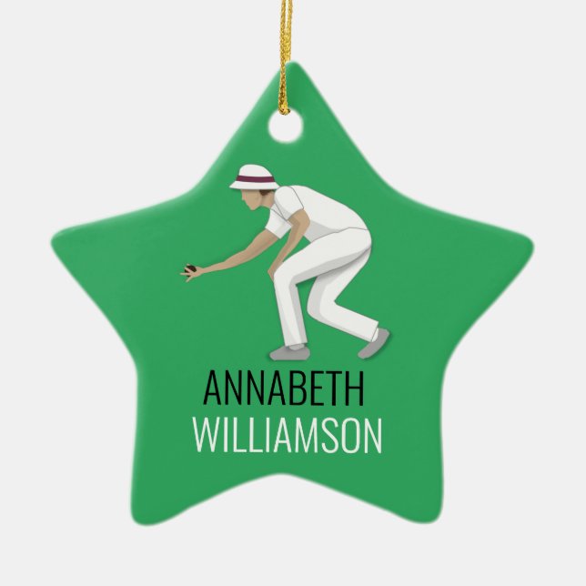 Lawn Bowls Keramik Ornament (Vorne)