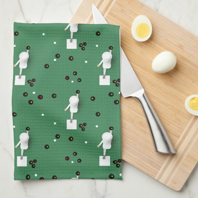 Lawn Bowls Legends  Geschirrtuch (Viertel Falte)