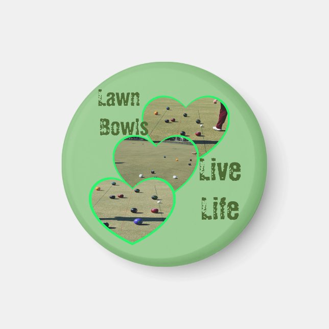 Lawn Bowls Live Life, Magnet (Vorne)
