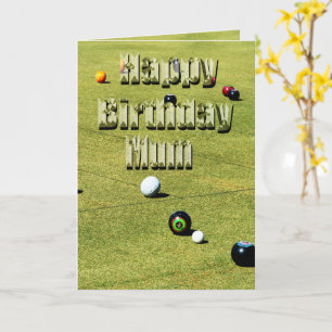 Lawn Bowls Mum Birthday Card, Karte