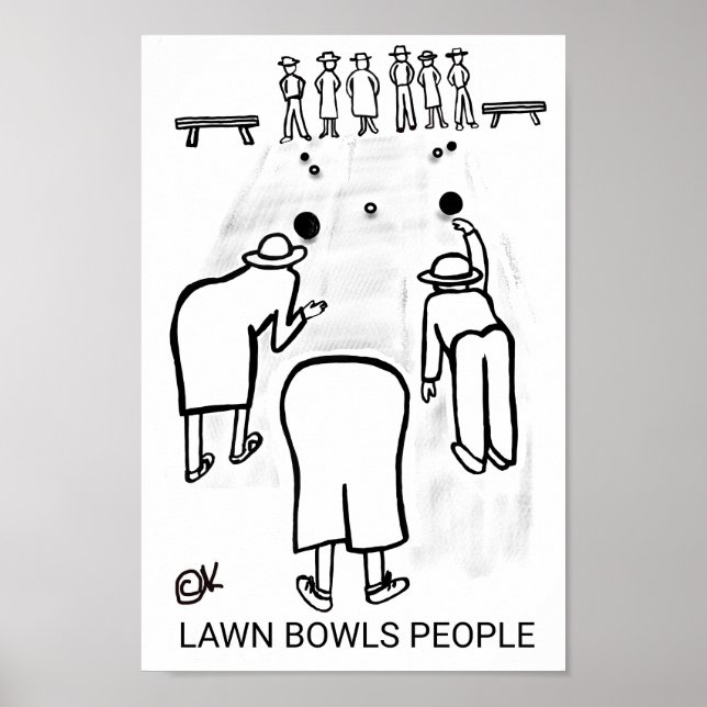Lawn Bowls People Poster (Vorne)