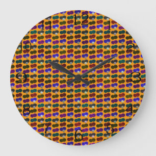 Lawn Bowls Pop Art Pattern, Große Wanduhr