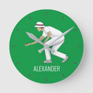 Lawn Bowls Runde Wanduhr