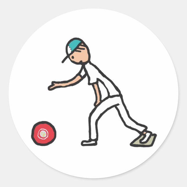 Lawn Bowls Runder Aufkleber (Vorderseite)
