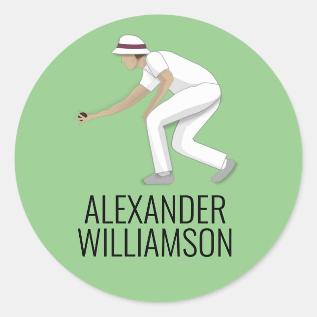 Lawn Bowls Runder Aufkleber (Vorderseite)