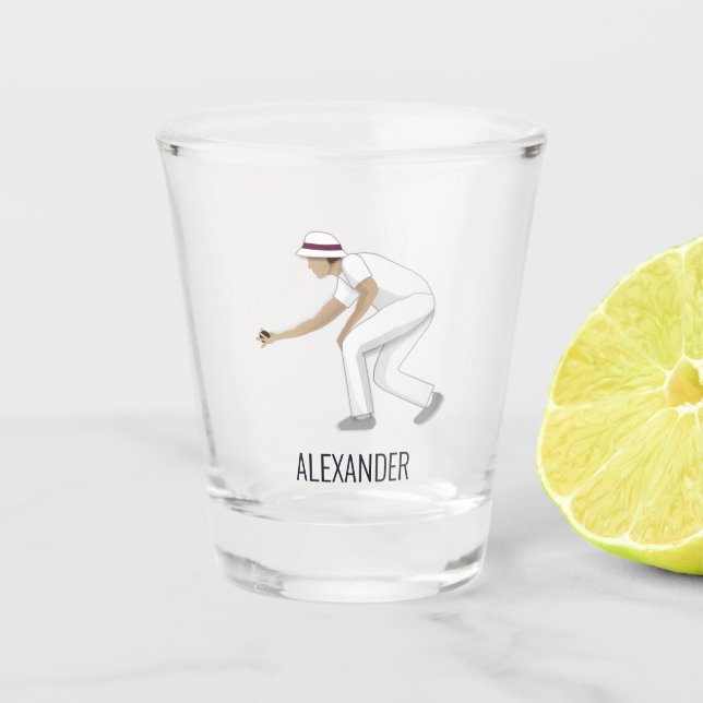 Lawn Bowls Schnapsglas (Vorderseite)