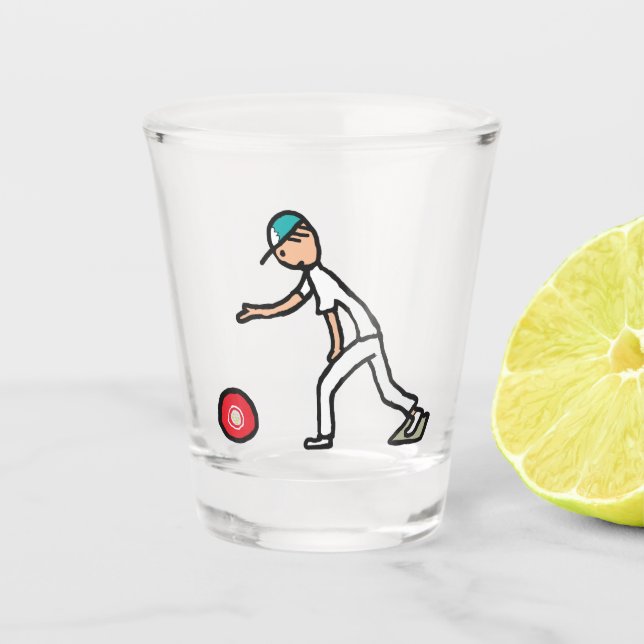 Lawn Bowls Schnapsglas (Vorderseite)