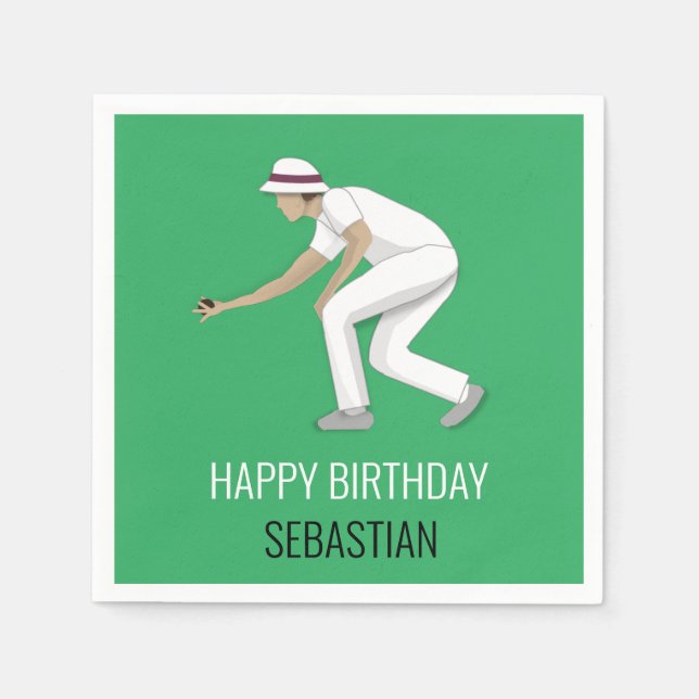 Lawn Bowls Serviette (Vorderseite)