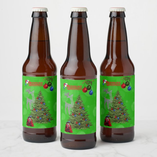 Lawn Bowls Weihnachtsbaum, Beer Bottle Label Bierflaschenetikett (Flaschen)