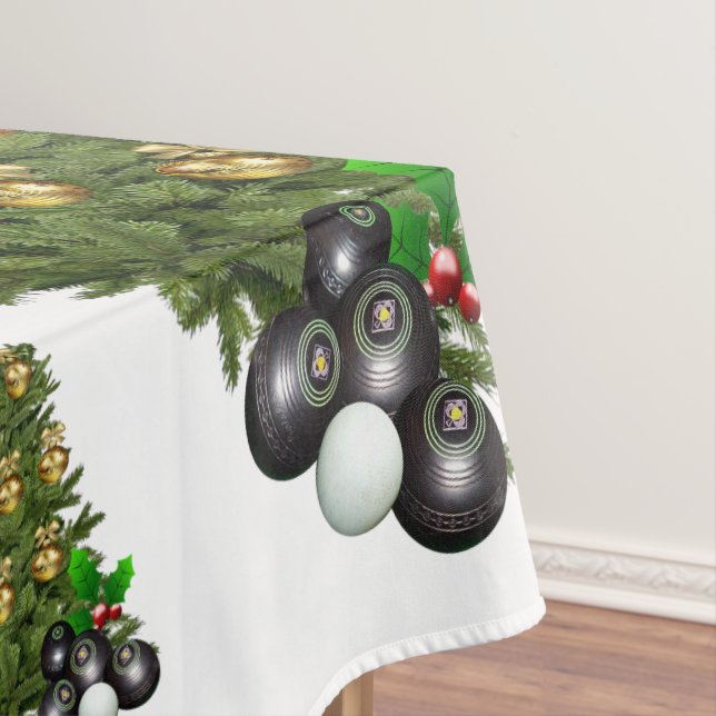 Lawn Bowls Weihnachtsbaum Design, Tischdecke (Beispiel)