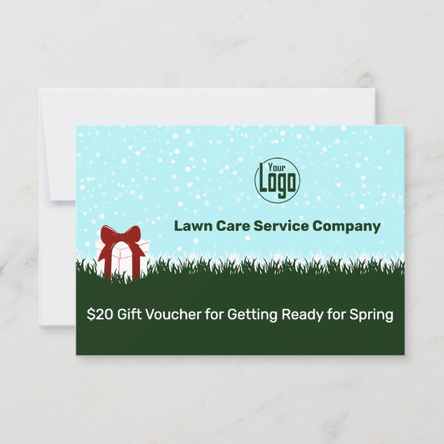 Lawn Care Service Winter Season Gift Voucher Card (Vorderseite)