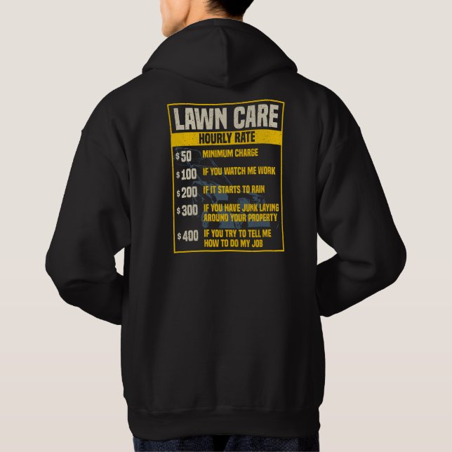 Lawn Care Specialist Stundensatz beibehalten Hoodie (Rückseite)
