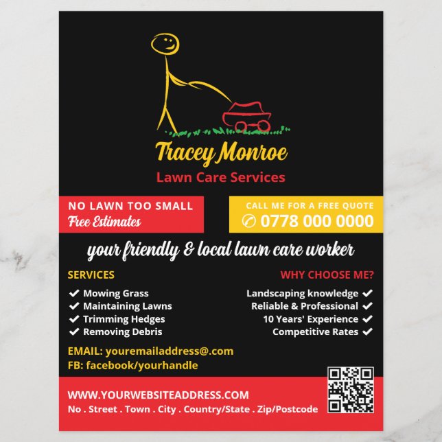 Lawn Care Worker, Lawn Care Services Flyer (Vorne)