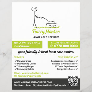 Lawn Care Worker, Lawn Care Services Flyer