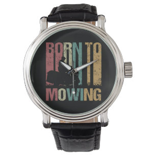 Lawn Mower Born to Funny Retro Vintage Armbanduhr