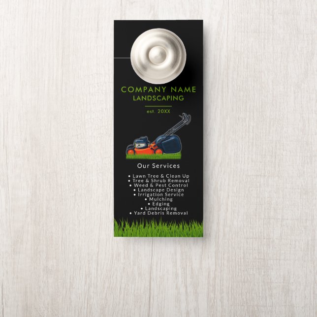 Lawn Mowing Landscaping Garden Lawn Care Black Türanhänger (Auf Knauf)