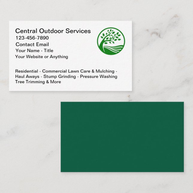 Lawn Outdoor Services Business Cards Mockup  Visitenkarte (Vorne/Hinten)