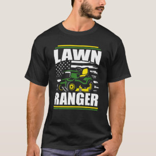 Lawn Ranger Lawn Mower Vater American Flag Fathers T-Shirt