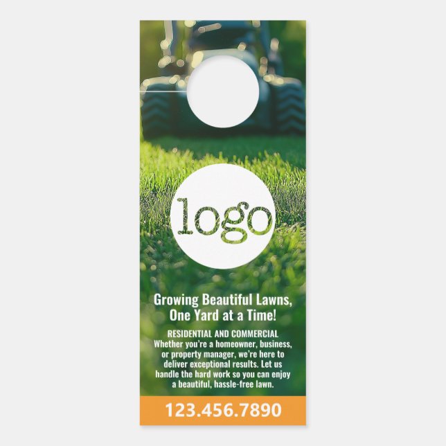 Lawn Services - Mowing, Edging Landscaping-Logo Türanhänger (Vorderseite)