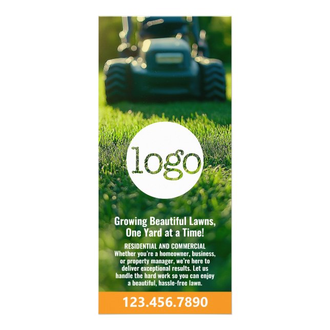 Lawn Services - Mowing, Edging Landscaping-Logo Werbekarte (Vorne)