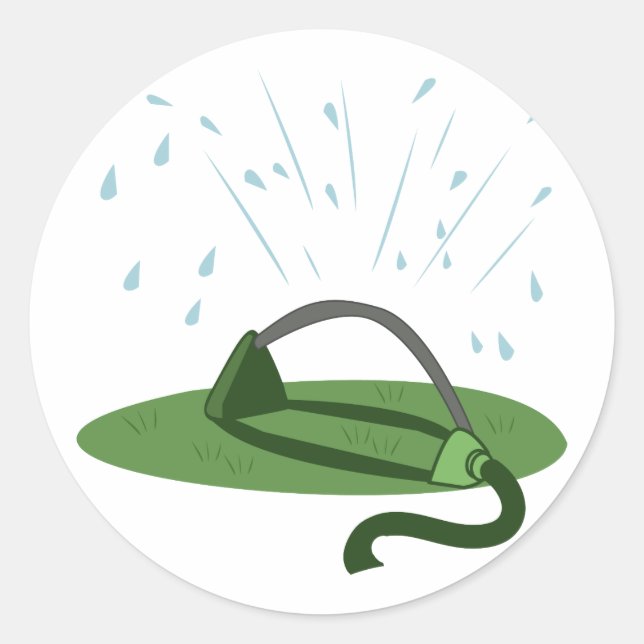 Lawn Sprinkler Runder Aufkleber (Vorderseite)