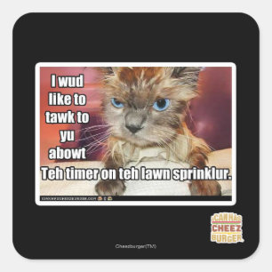 Lawn Sprinklur Timer Quadratischer Aufkleber