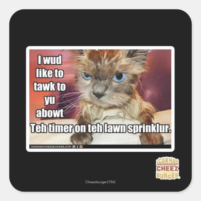 Lawn Sprinklur Timer Quadratischer Aufkleber (Vorderseite)