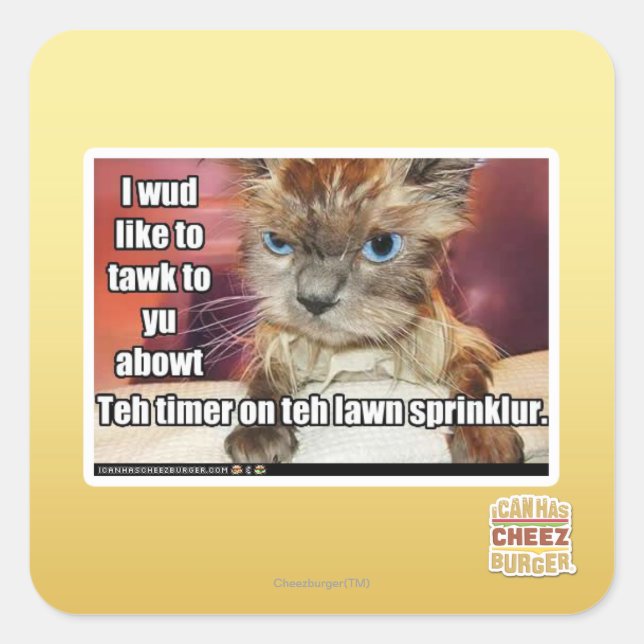 Lawn Sprinklur Timer Quadratischer Aufkleber (Vorderseite)