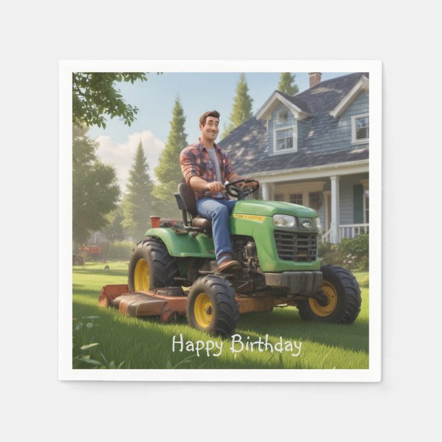 Lawnmower Man Birthday Serviette (Vorderseite)