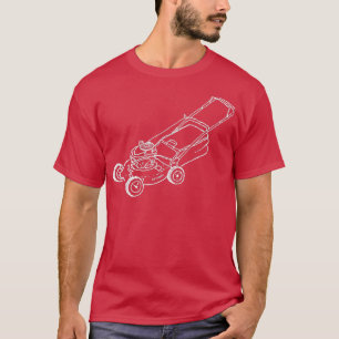 Lawnmower Mowing Sketch a Day Art Funny Father Dad T-Shirt