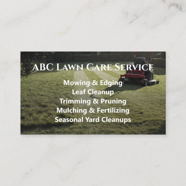 Lawnpro Premium Service Visitenkarte (Vorderseite)