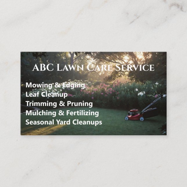 Lawnpro Premium-Service Visitenkarte (Vorderseite)