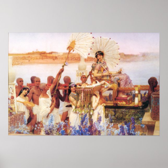 Lawrence Alma Tadema Das Finden von Moses Poster (Vorne)
