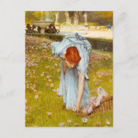 Lawrence Alma Tadema Frühjahr im Garten Postkarte