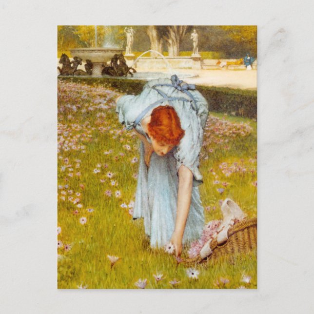 Lawrence Alma Tadema Frühjahr im Garten Postkarte (Vorderseite)