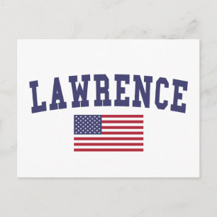 Lawrence KS US-Flagge Postkarte