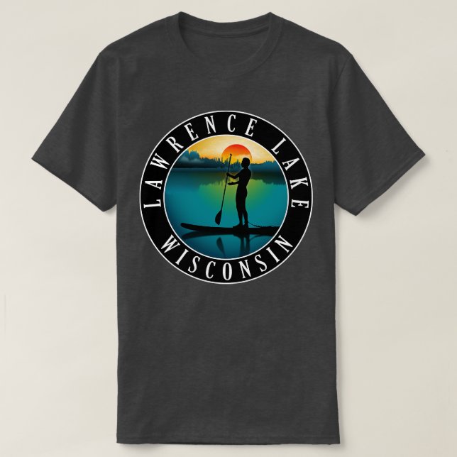 Lawrence Lake Wisconsin Paddleboarding T-Shirt (Design vorne)