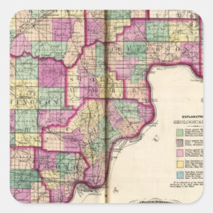 Lawrence Landkreis und Jackson Landkreis Quadratischer Aufkleber