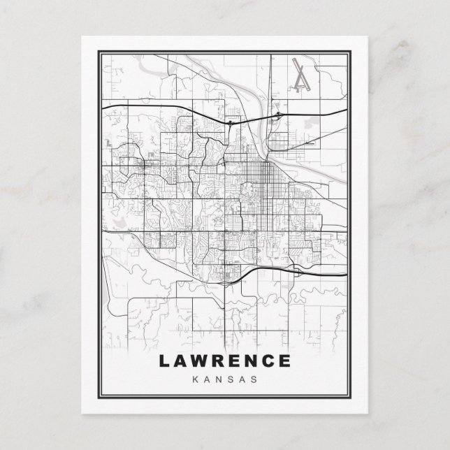 Lawrence Map Postkarte (Vorderseite)