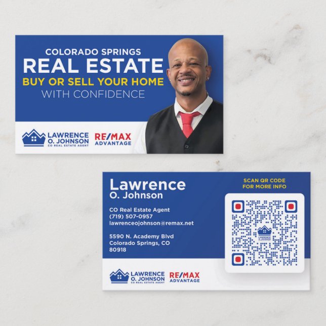 Lawrence O. Johnson Real Anwesen Business Cards Visitenkarte (Vorne/Hinten)