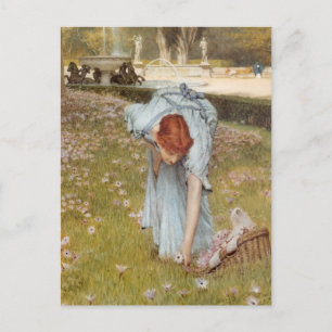 Lawrence Tadema: Der Frühling der Flora im Garten Postkarte