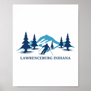 Lawrenceburg Indiana Skigebiet Skifahren Skifahrer Poster