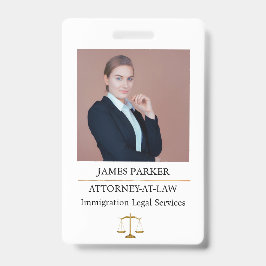 Lawyer Attorney At Law Classy White Ausweis