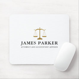Lawyer Attorney At Law Classy White Mousepad