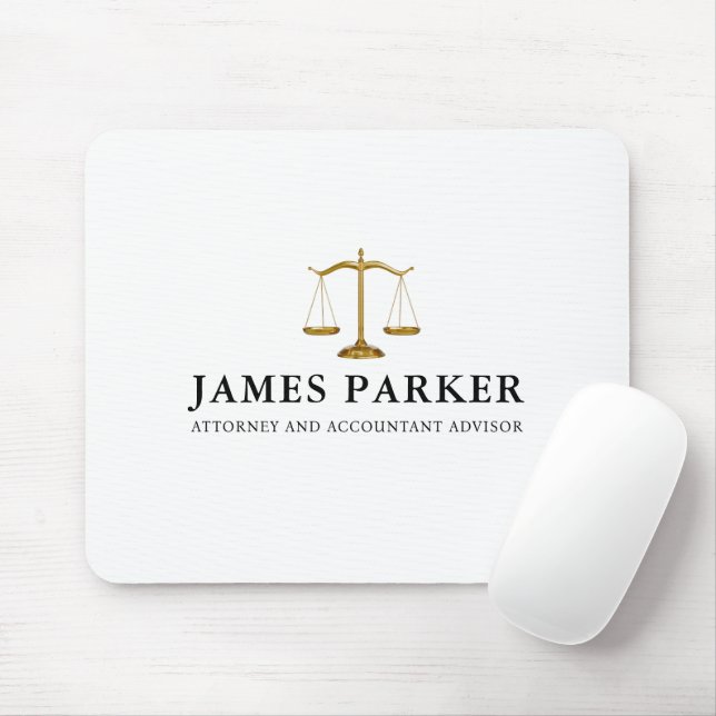 Lawyer Attorney At Law Classy White Mousepad (Mit Mouse)
