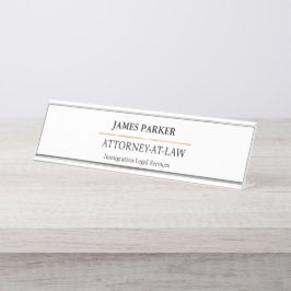 Lawyer Attorney At Law Classy White Schreibtischnamensplakette