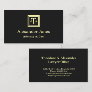 Lawyer Black Modern Business Card Visitenkarte