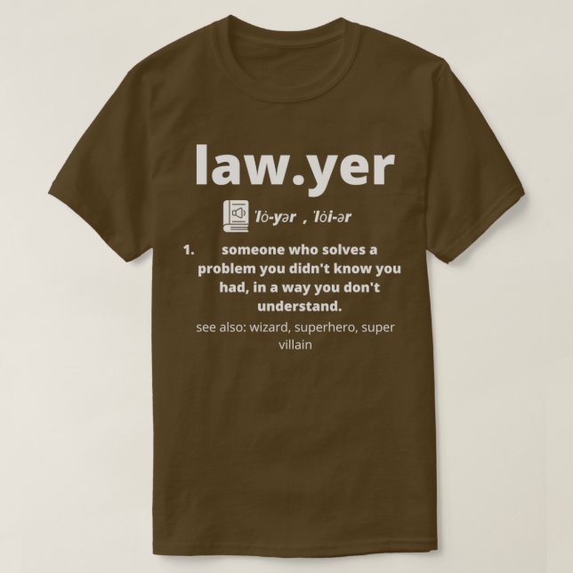 Lawyer Dictionary Definition Funny Gag Gifts for L T-Shirt (Design vorne)