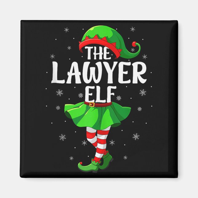Lawyer Elf Christmas Girls Women Elf Squad Xmas Fa Magnet (Vorne)
